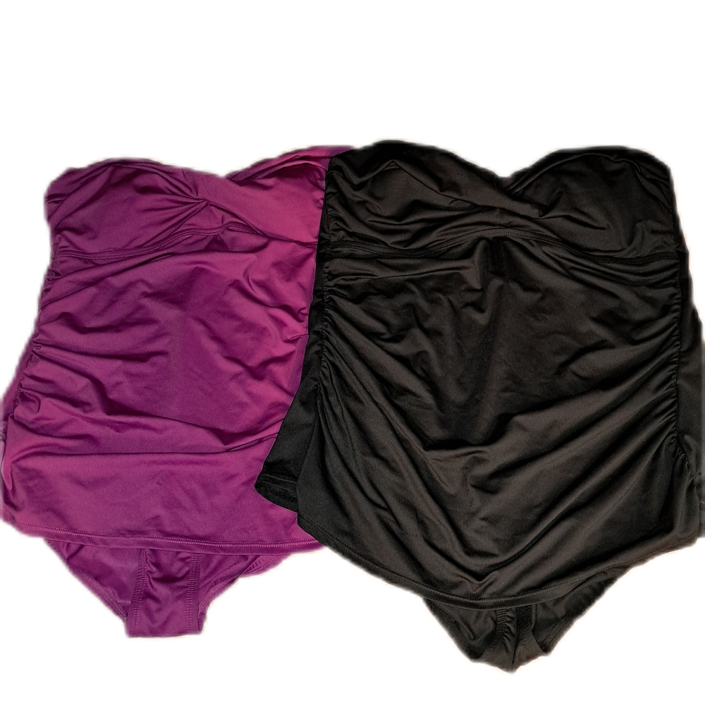 Merona Women's Swim One Pieces - Purple and Black